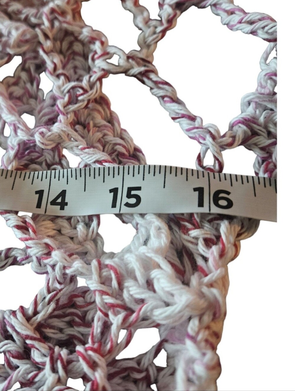 Handmade Crochet Open Work Top One Of A Kind Shaded Crimson 100% Cotton Versatil - Picture 11 of 16